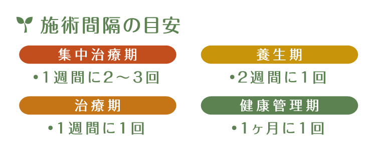 整体の施術間隔の目安